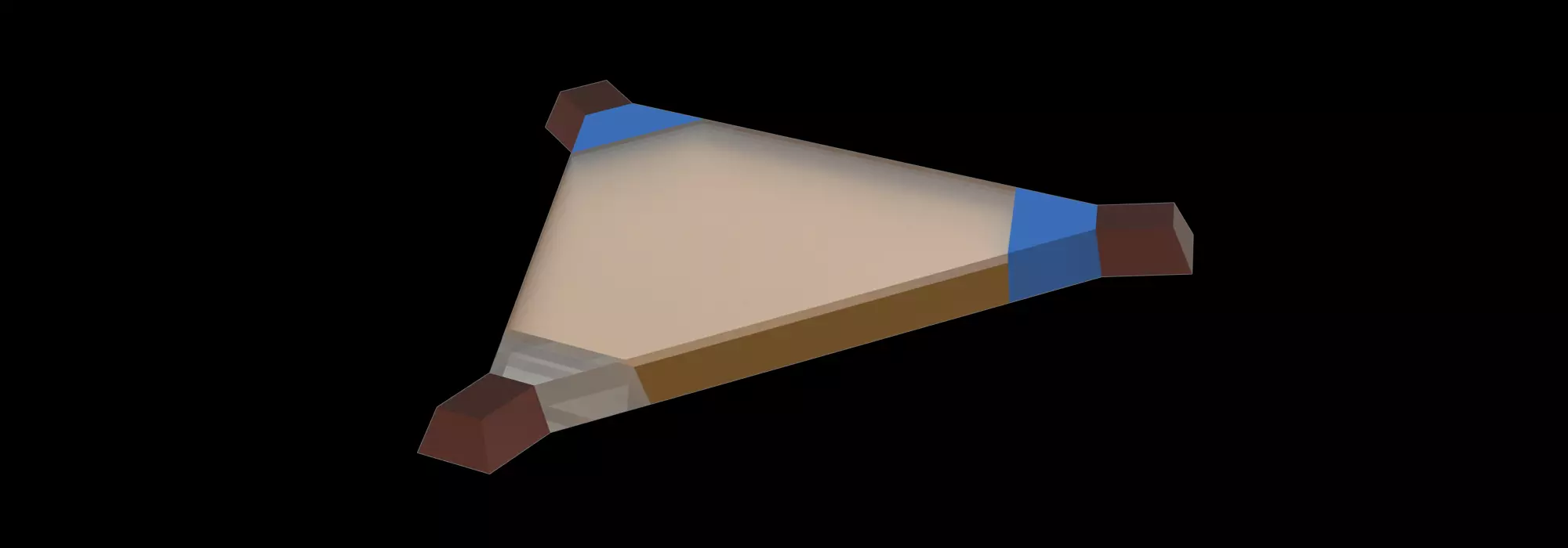3D printed transistor triangular shape